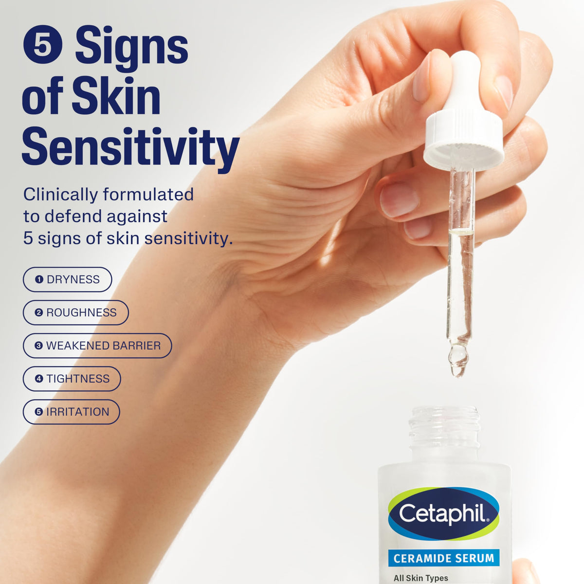 Cetaphil Ceramide Serum 1oz back view with ingredient list
