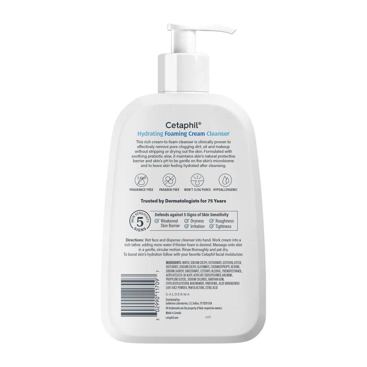Cetaphil Cream to Foam Face Wash 16oz packaging details