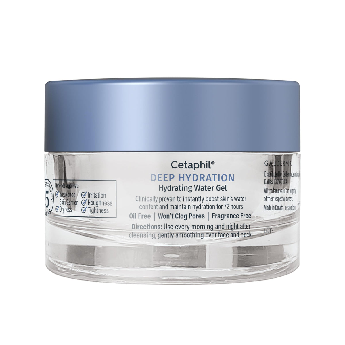 Cetaphil Deep Hydration Water Gel Face Moisturizer on bathroom counter