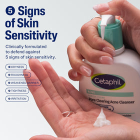 Cetaphil Gentle Clear Acne Foaming Face Wash bottle with pump