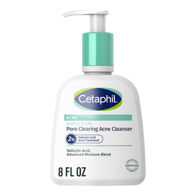 Cetaphil Gentle Clear Acne Foaming Face Wash front view 8oz