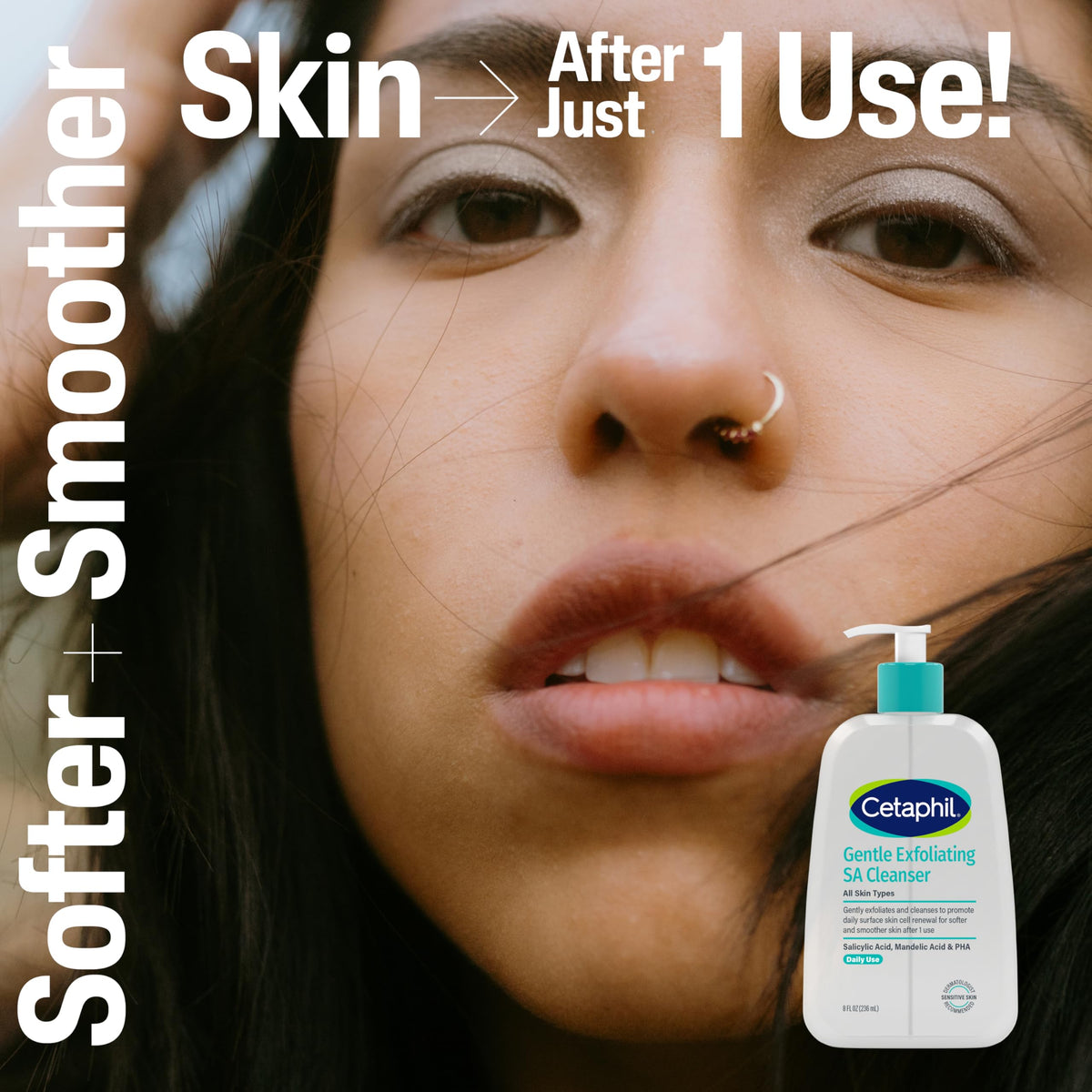 Cetaphil Gentle Exfoliating Face Wash 16oz back view