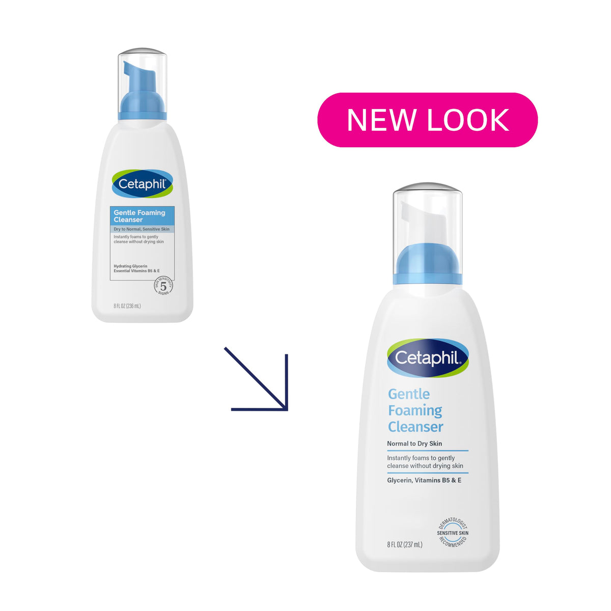Cetaphil Gentle Foaming Cleanser 8oz back view