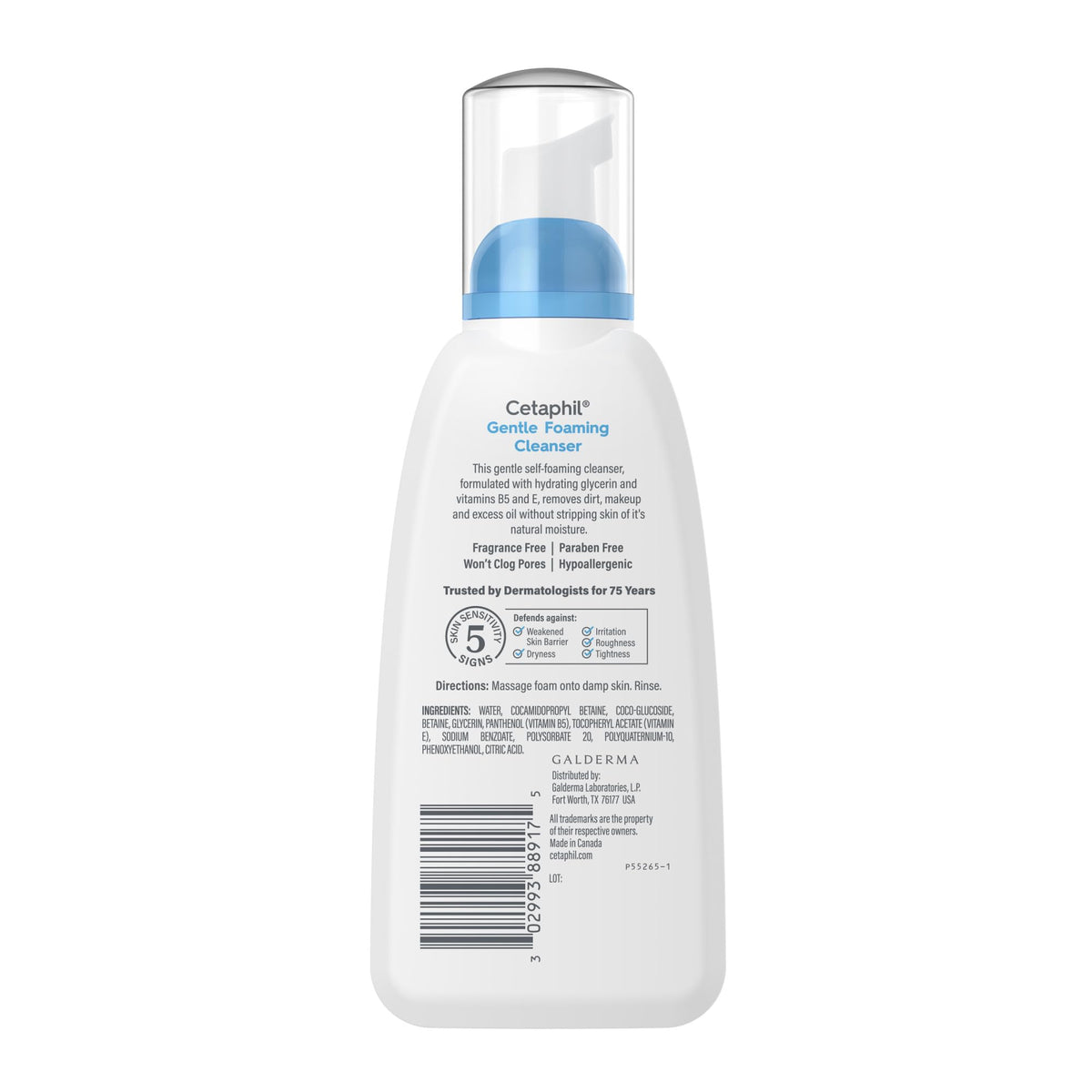 Cetaphil Gentle Foaming Cleanser ingredients list