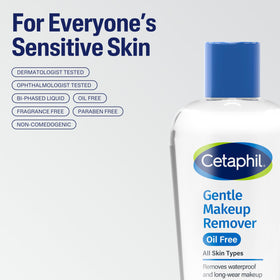 Cetaphil Gentle Waterproof Makeup Remover 6oz in a bathroom setting