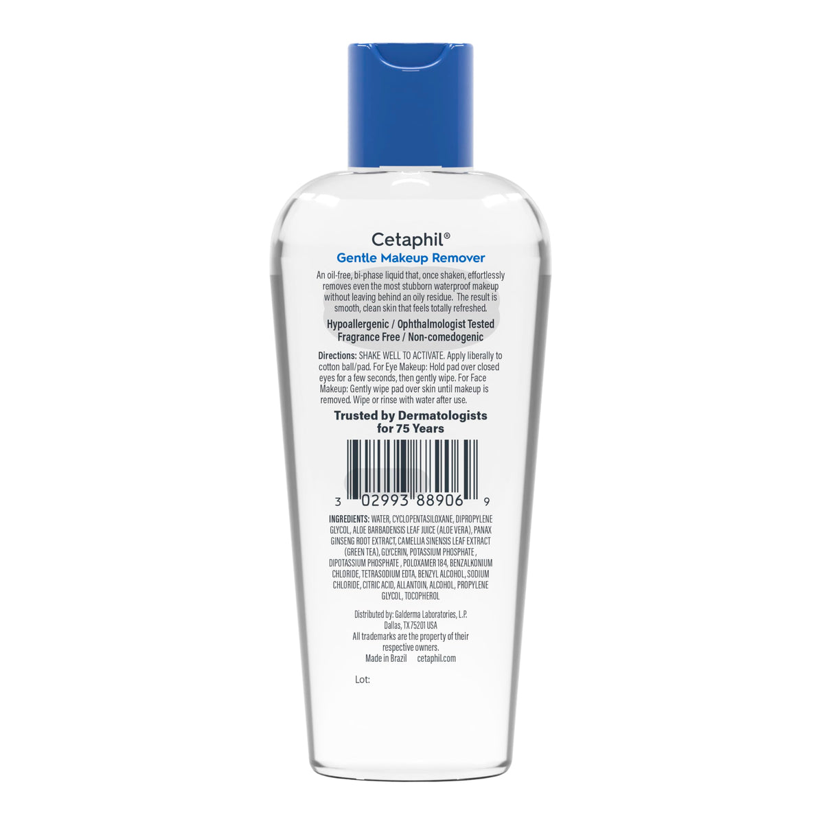 Cetaphil Gentle Waterproof Makeup Remover 6oz on a vanity