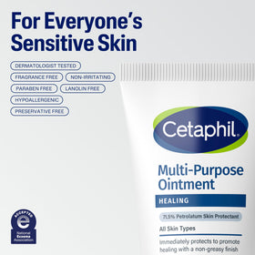 Cetaphil Healing Ointment 100g displayed on a bathroom counter
