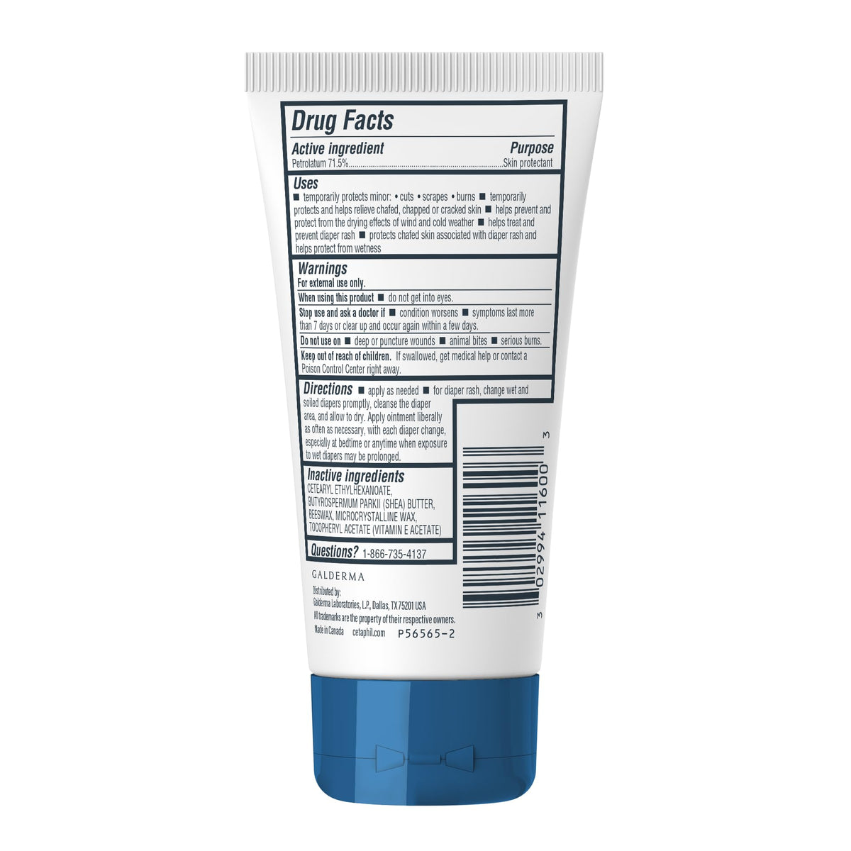 Cetaphil Healing Ointment showing rich texture on a fingertip