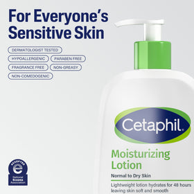 Cetaphil lotion on a bathroom counter