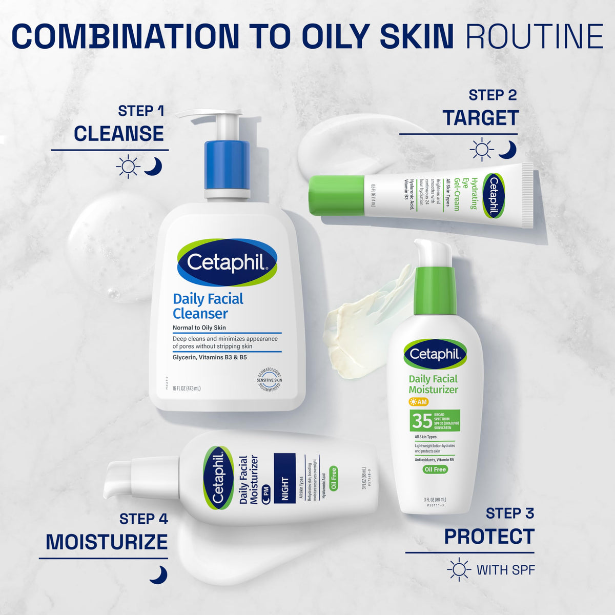 Cetaphil Night Cream application on skin