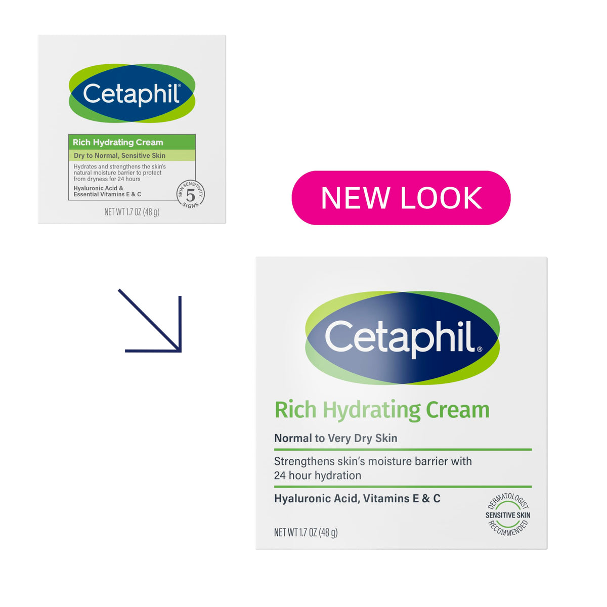 Cetaphil Rich Hydrating Night Face Cream 1.7oz packaging