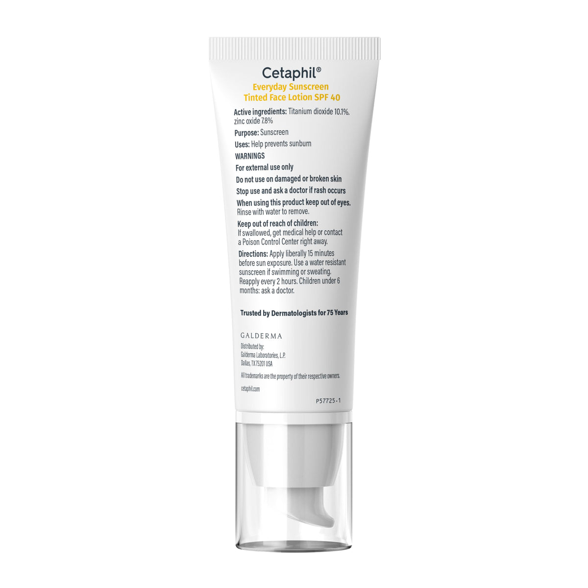 Cetaphil Tinted Mineral Face Sunscreen SPF 40 close-up of pump