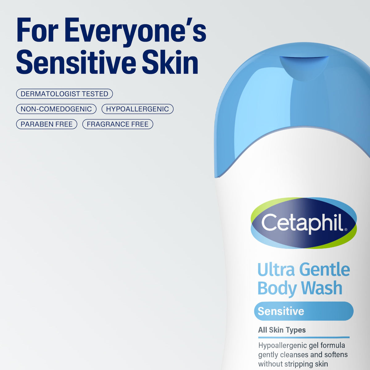 Cetaphil Ultra Gentle Body Wash back label with ingredients