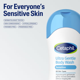 Cetaphil Ultra Gentle Body Wash back label with ingredients