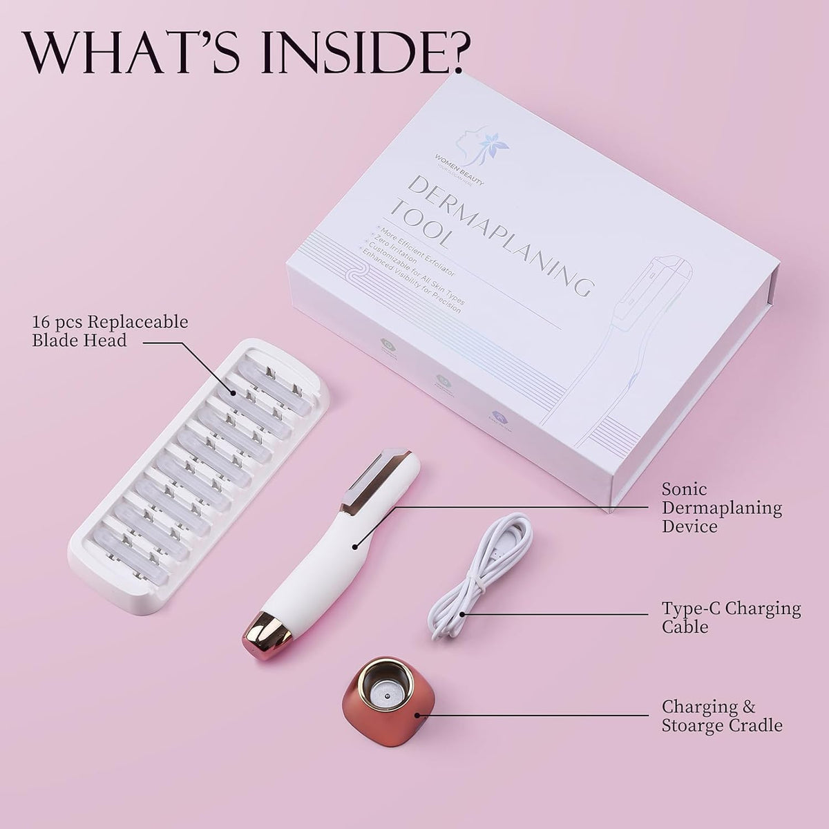 CEVEK Sonic Dermaplaning Tool close-up of micro-guard design