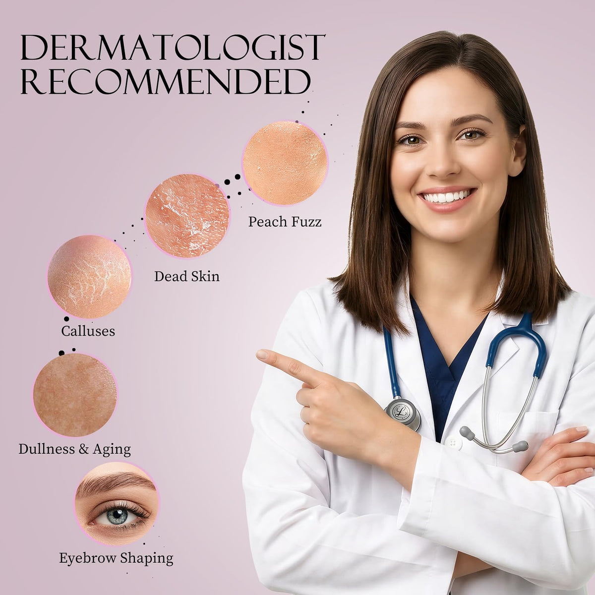 CEVEK Sonic Dermaplaning Tool showing three speed settings