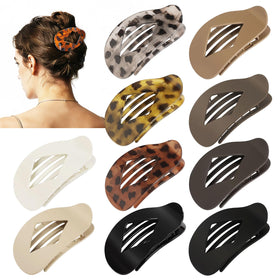 CHANDAT 10 PCS Flat Hair Clips assorted colours front view