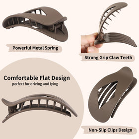 CHANDAT matte neutral flat hair clips in black and gray