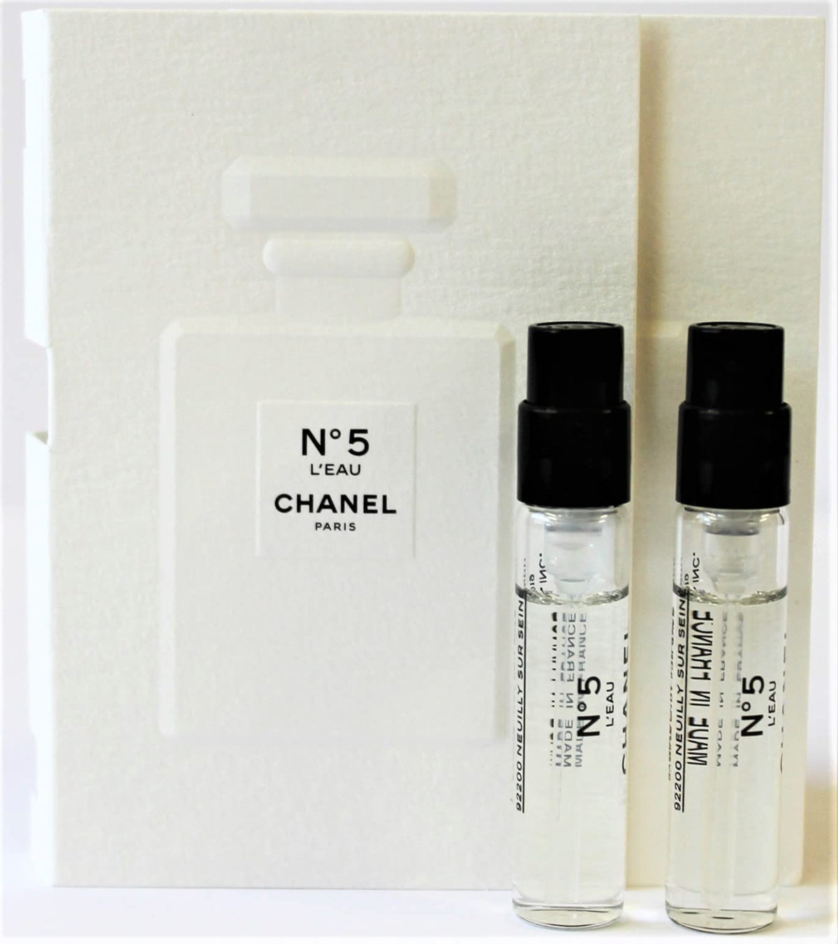CHANEL No 5 L'EAU EDT Spray sample vials packaging