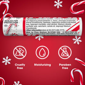 ChapStick Candy Cane Lip Balm on a wooden table