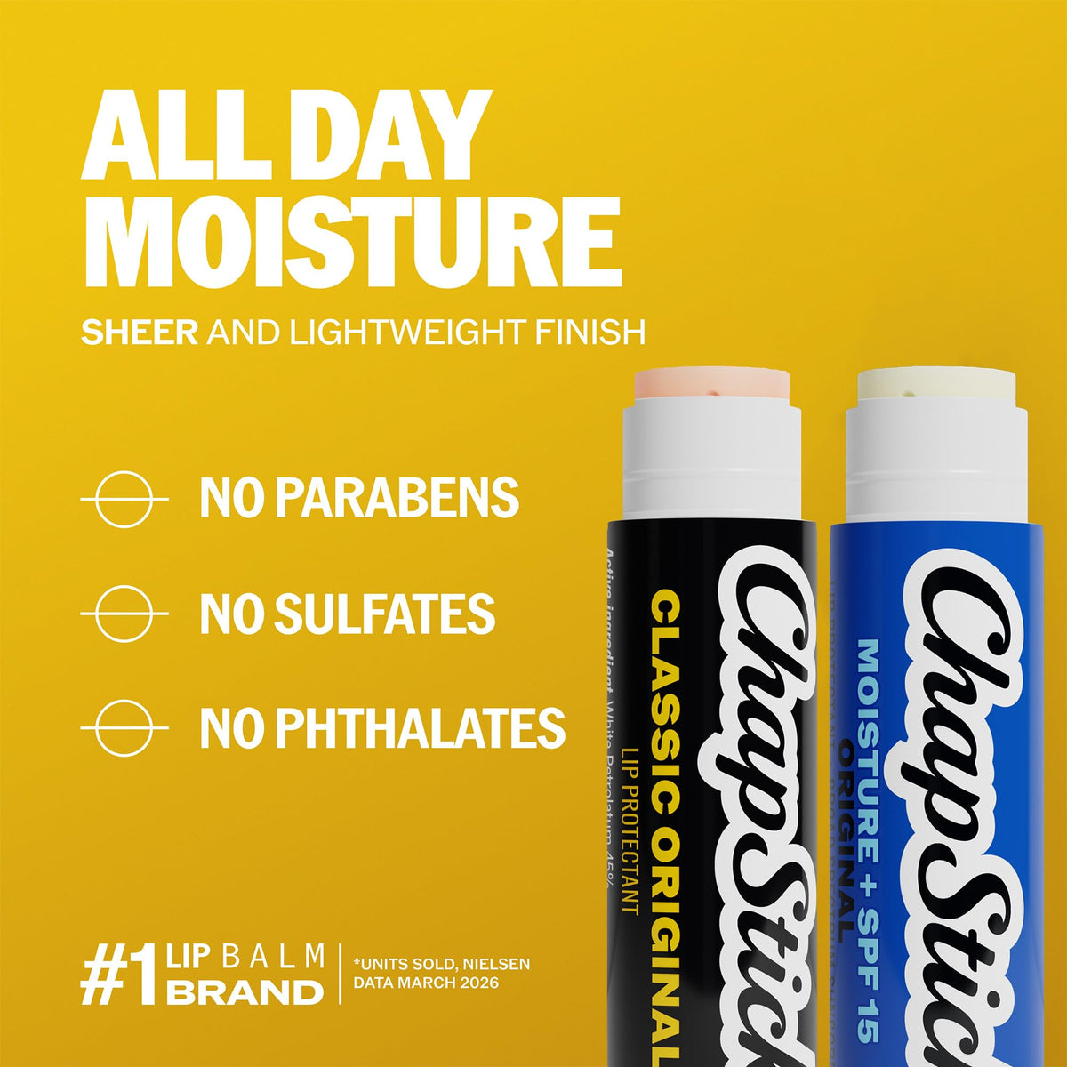 ChapStick Classic Original lip balm in hand outdoors