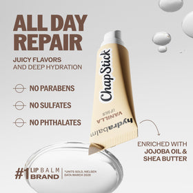 ChapStick HydraBalm Cherry and Vanilla tubes with shea butter and jojoba oil