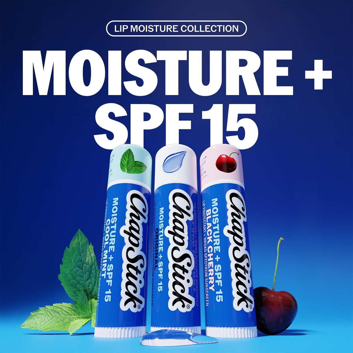 ChapStick Moisture + SPF 15 Lip Balm in assorted flavours
