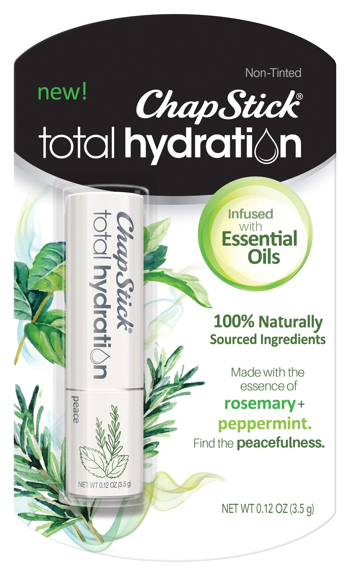 ChapStick Total Hydration Essential Oils Peace Lip Balm tube front view