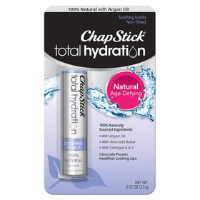 ChapStick Total Hydration Soothing Vanilla Lip Balm tube front view