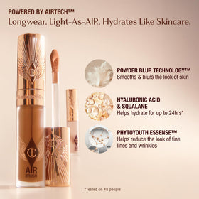 Charlotte Tilbury AIRbrush Flawless Blur Concealer application process