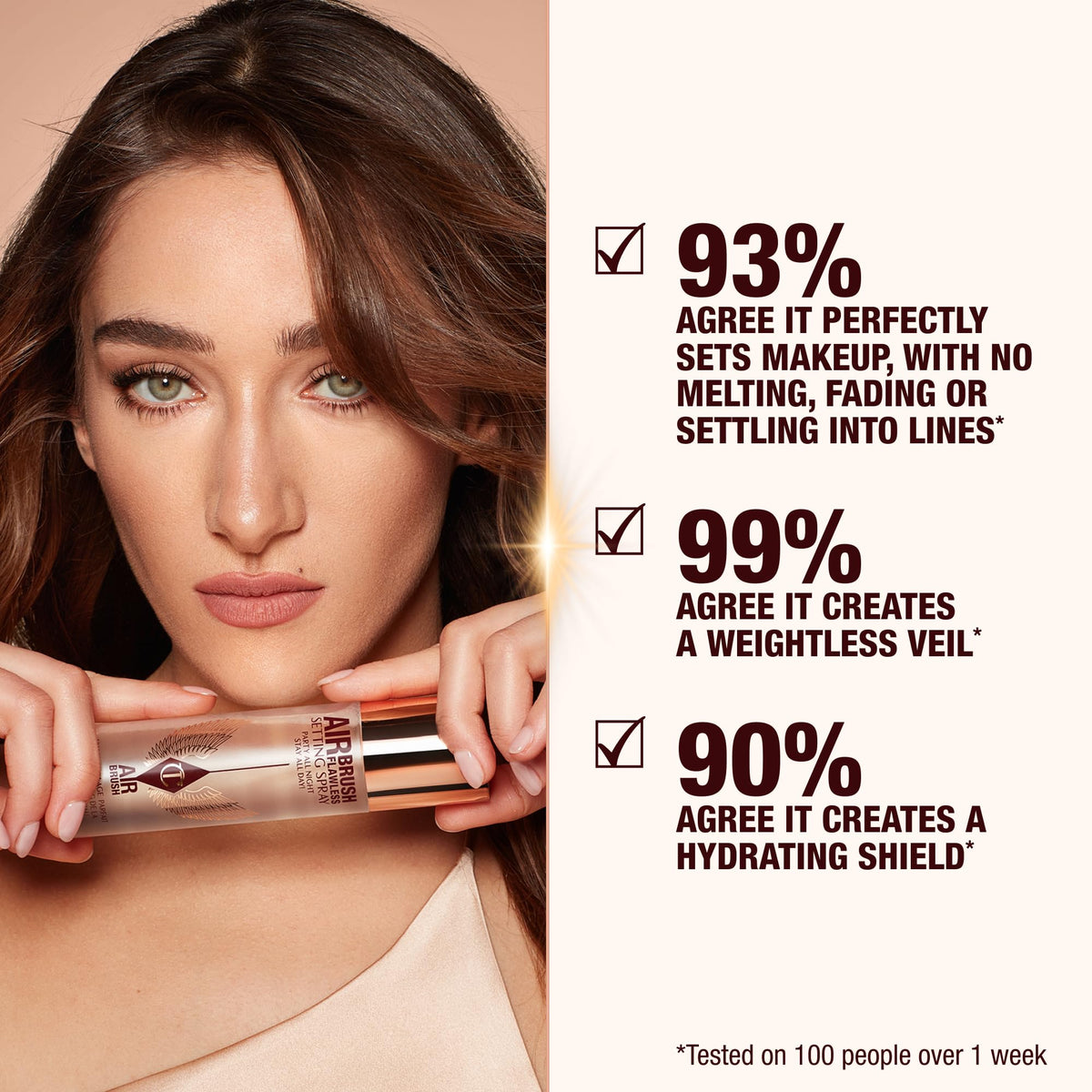 Charlotte Tilbury Airbrush Flawless Setting Spray mist application