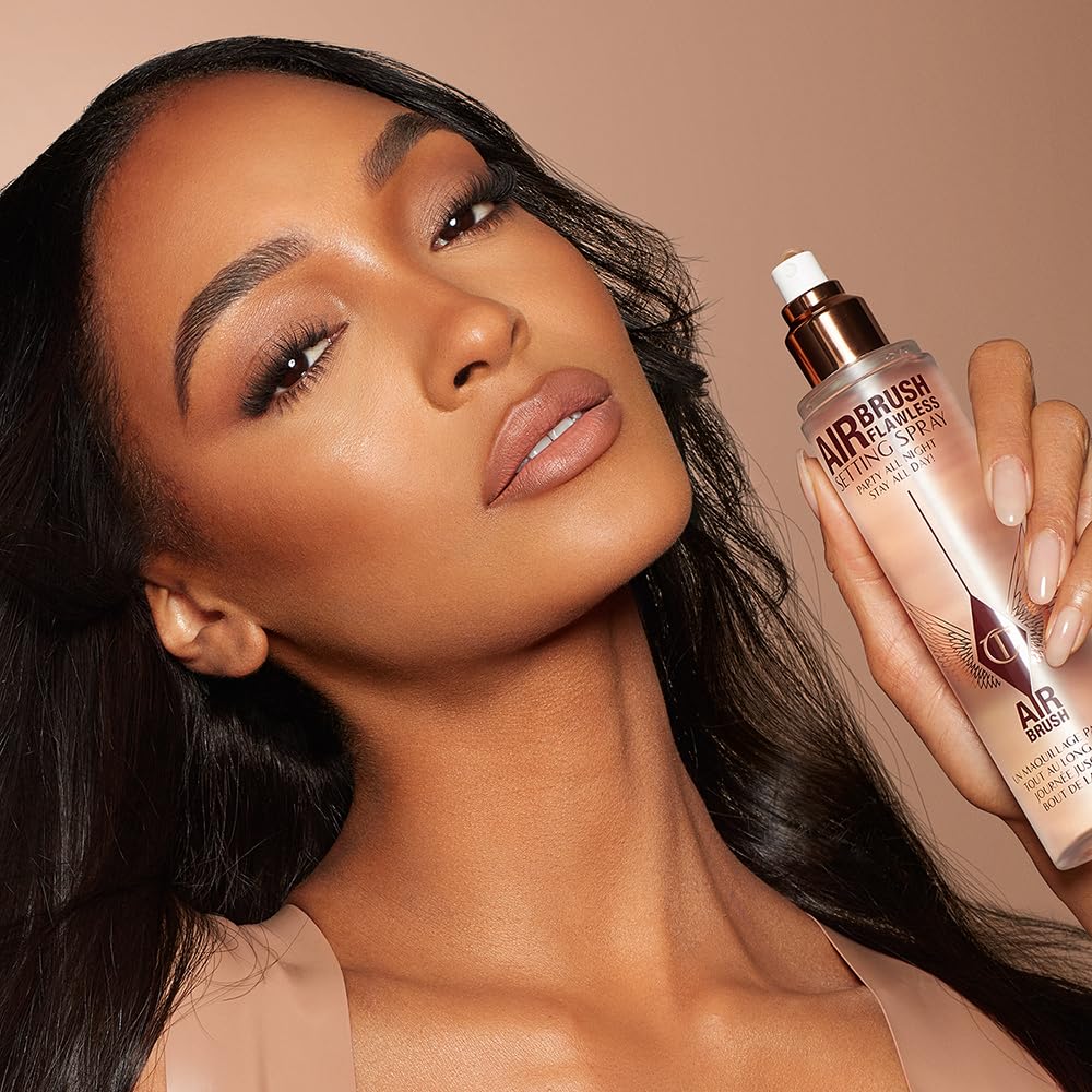 Charlotte Tilbury Airbrush Flawless Setting Spray on makeup vanity