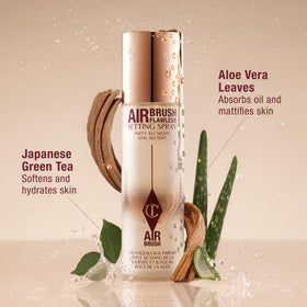 Charlotte Tilbury Airbrush Flawless Setting Spray with makeup products