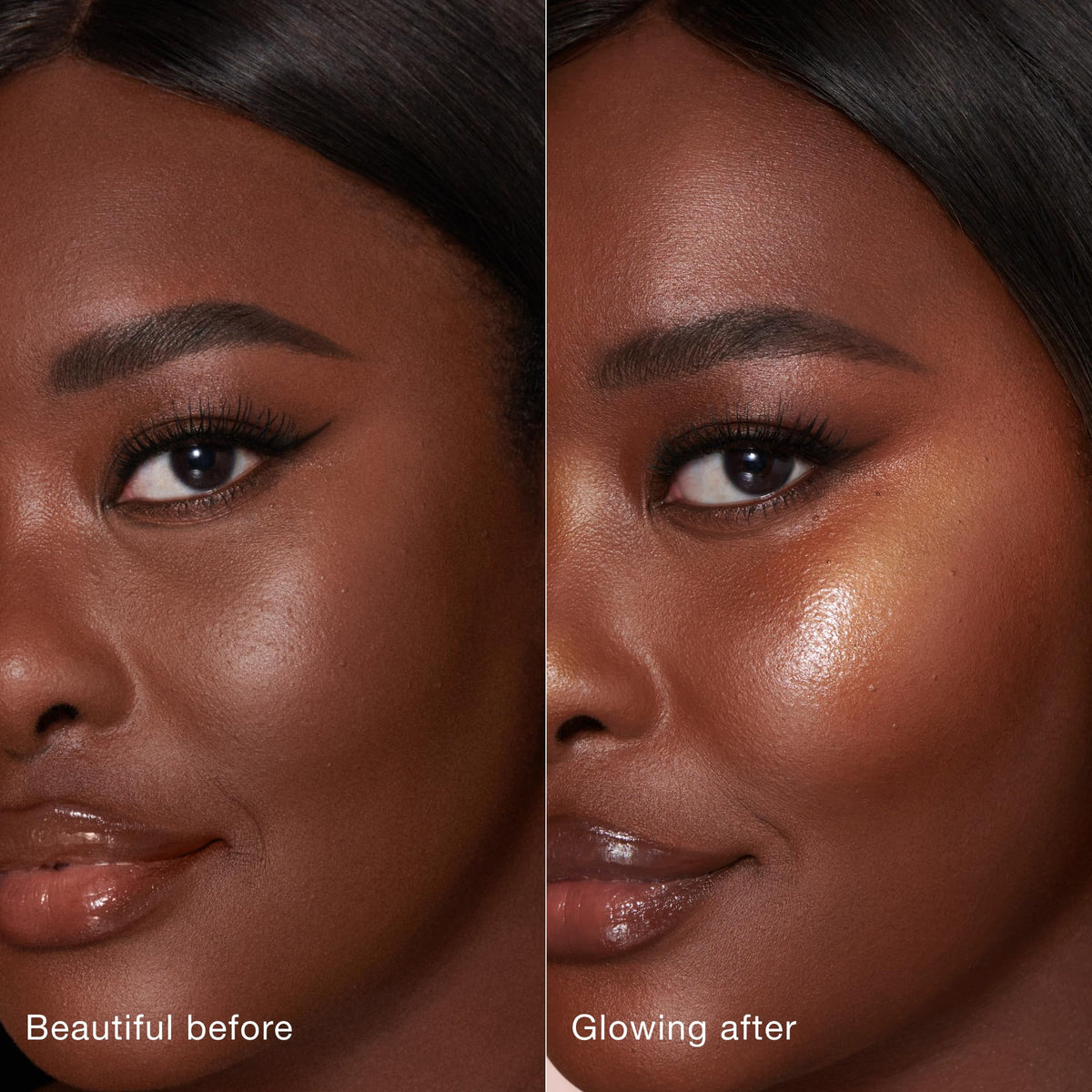 Charlotte Tilbury Beauty Light Wand Liquid Highlighter application on cheekbones