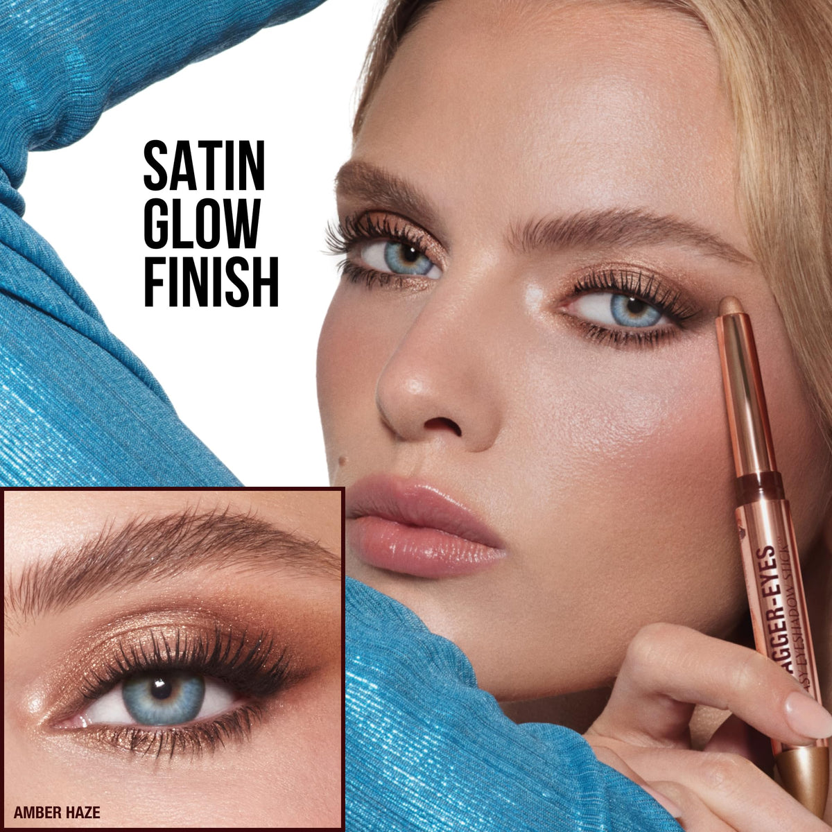Charlotte Tilbury Exagger-Eyes Easy Eyeshadow Stick with makeup brush