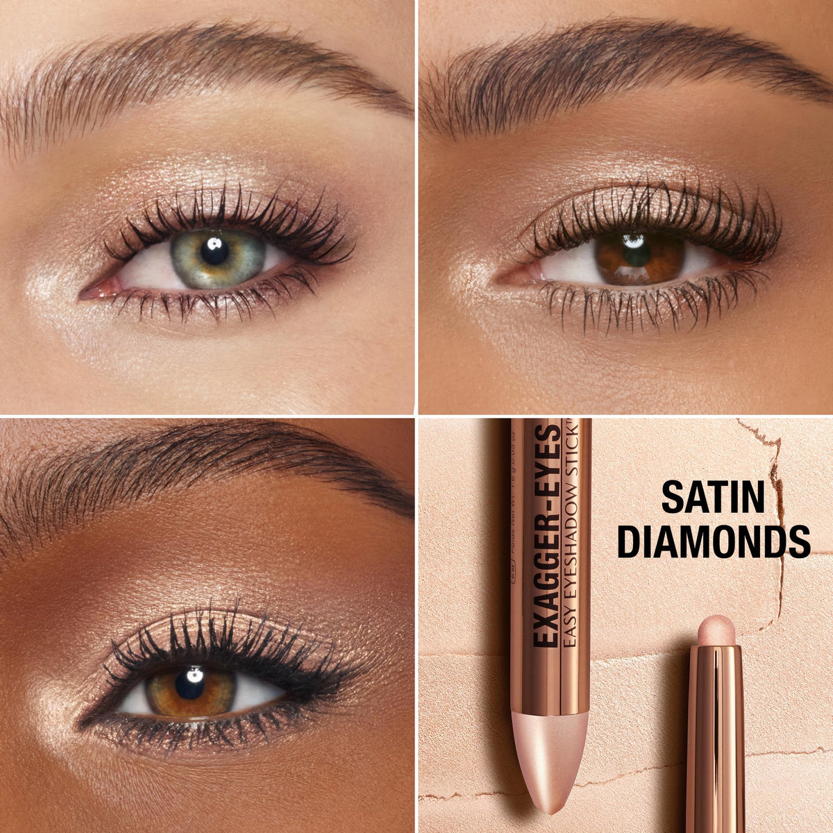 Charlotte Tilbury Exagger-Eyes Easy Eyeshadow Stick with swatch on skin