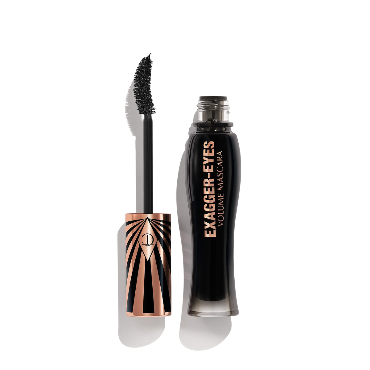 Charlotte Tilbury Exagger-Eyes Volume Mascara front view in glass bottle