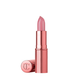 Charlotte Tilbury K.I.S.S.I.N.G Lipstick front view in pink metallic tube