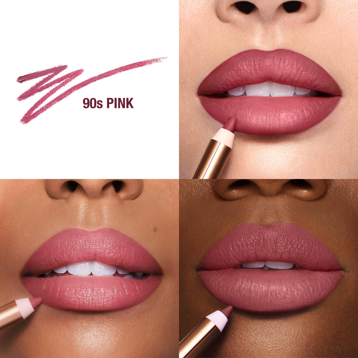 Charlotte Tilbury Lip Cheat Waterproof Lip Liner 90s Pink close-up of tip