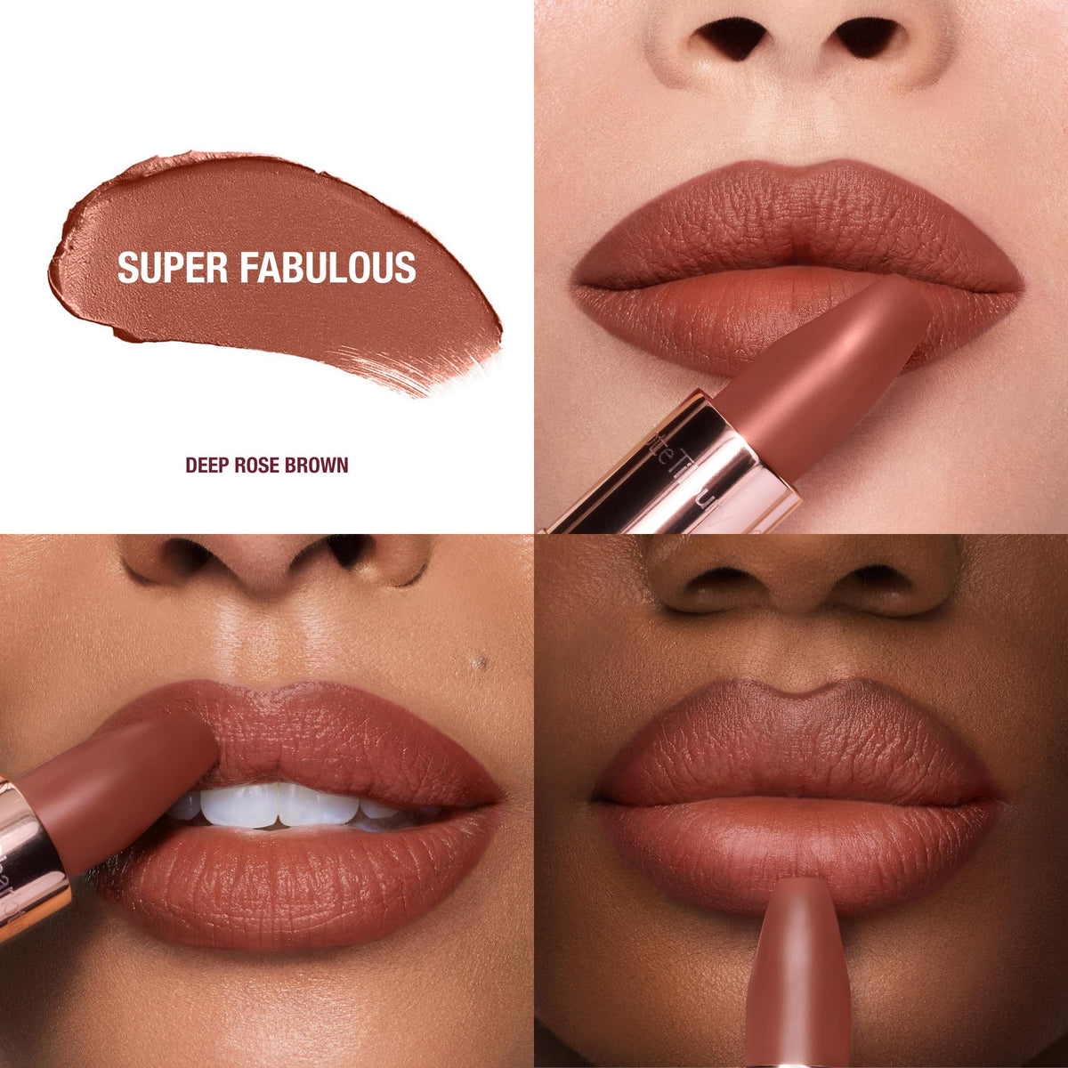 Charlotte Tilbury Matte Revolution Lipstick angled square tip for precise application