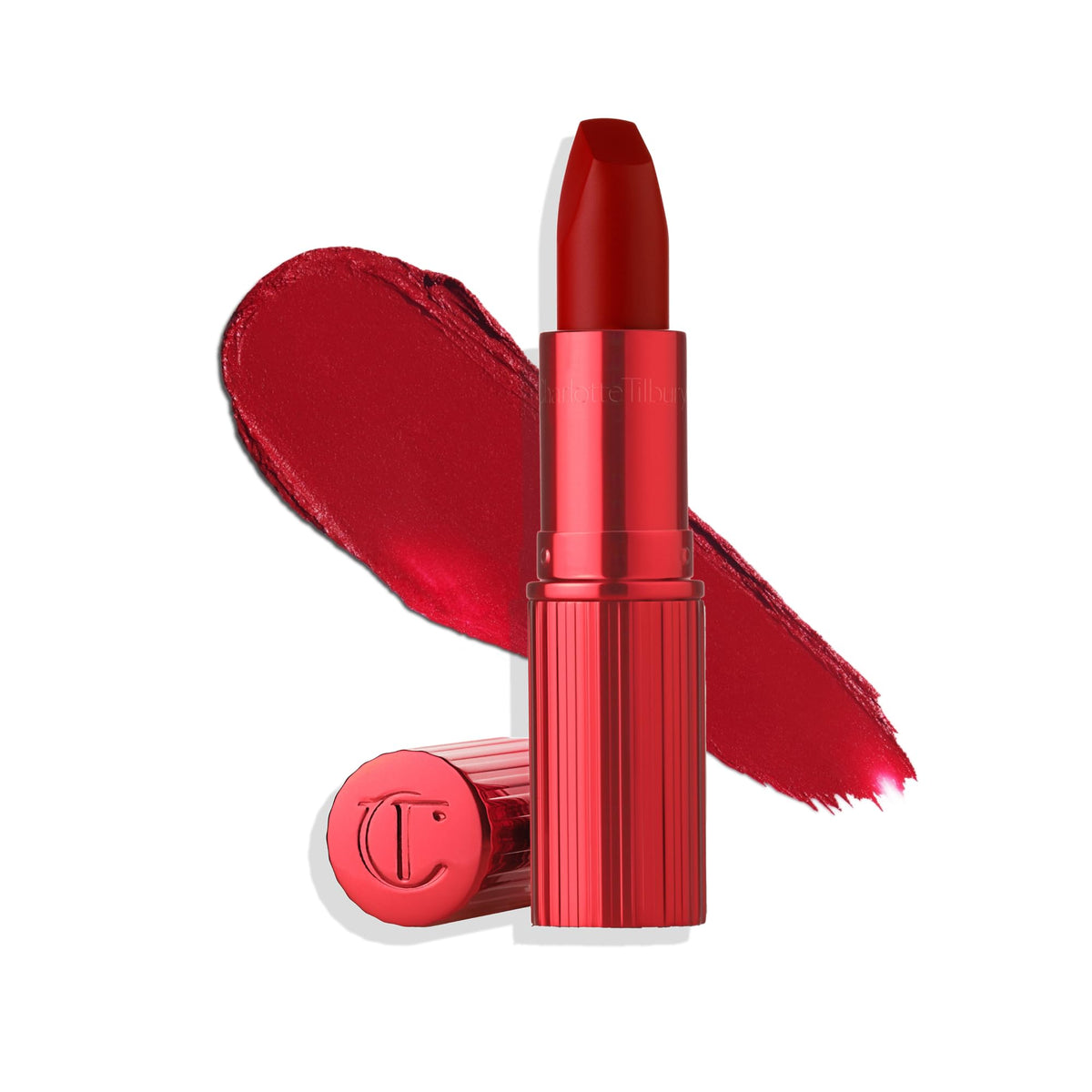 Charlotte Tilbury Matte Revolution Lipstick front view in Cinematic Red