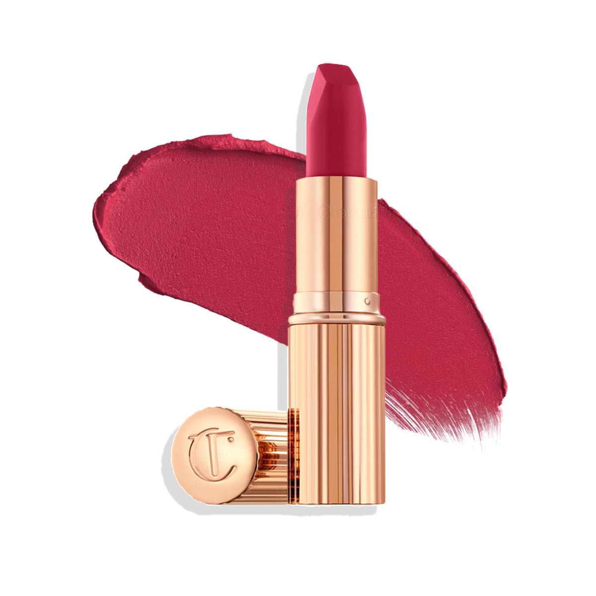 Charlotte Tilbury Matte Revolution Lipstick in rosy pink shade front view
