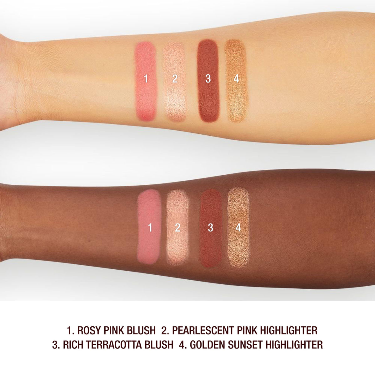 Charlotte Tilbury Mini Blush & Glow Palette open with both shades visible