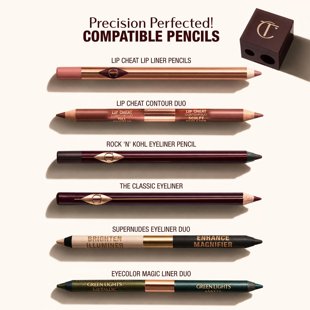 Charlotte Tilbury pencil sharpener showing easy-to-empty design