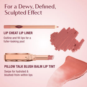 Charlotte Tilbury Pillow Talk Blush Balm Lip Tint in natural light