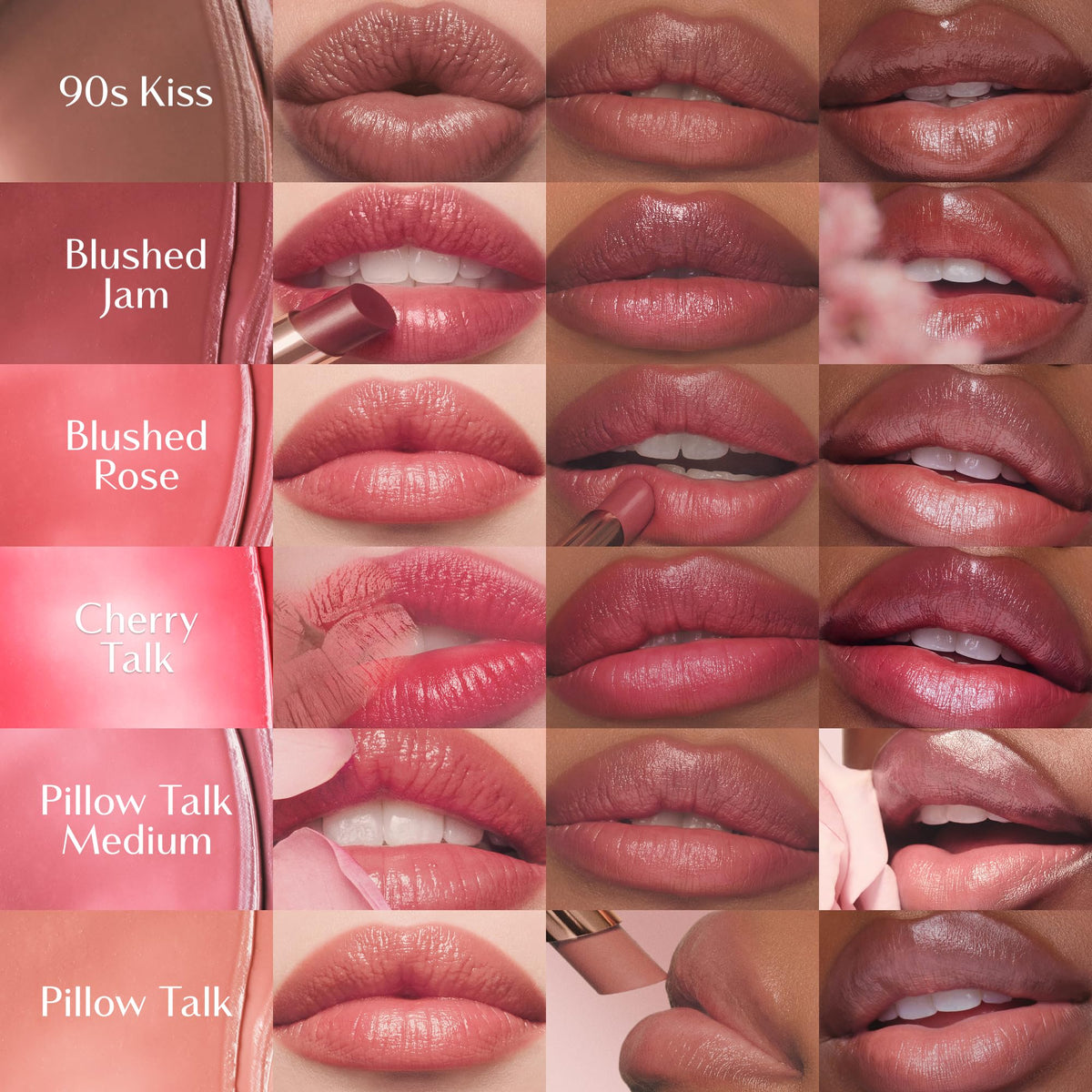 Charlotte Tilbury Pillow Talk Blush Balm Lip Tint texture on hand