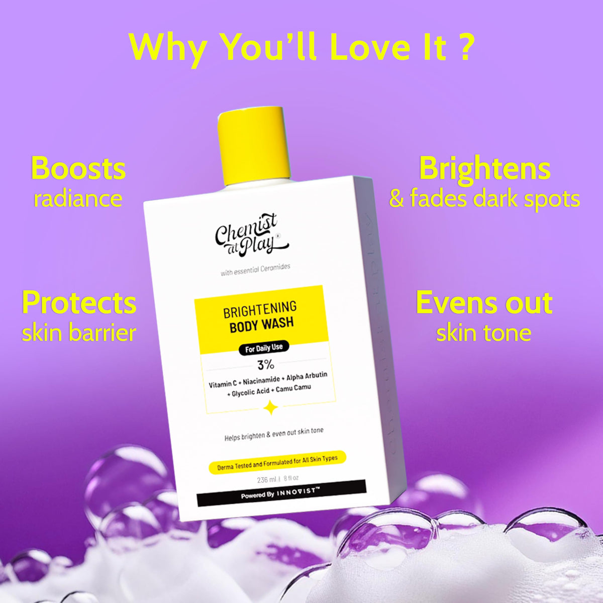 Chemist at Play Brightening Body Wash with Vitamin C side view
