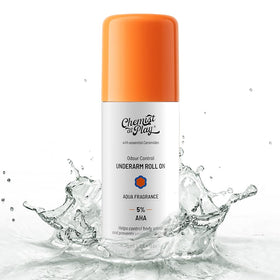 Chemist at Play UnderArm Roll-On front view with aqua fragrance