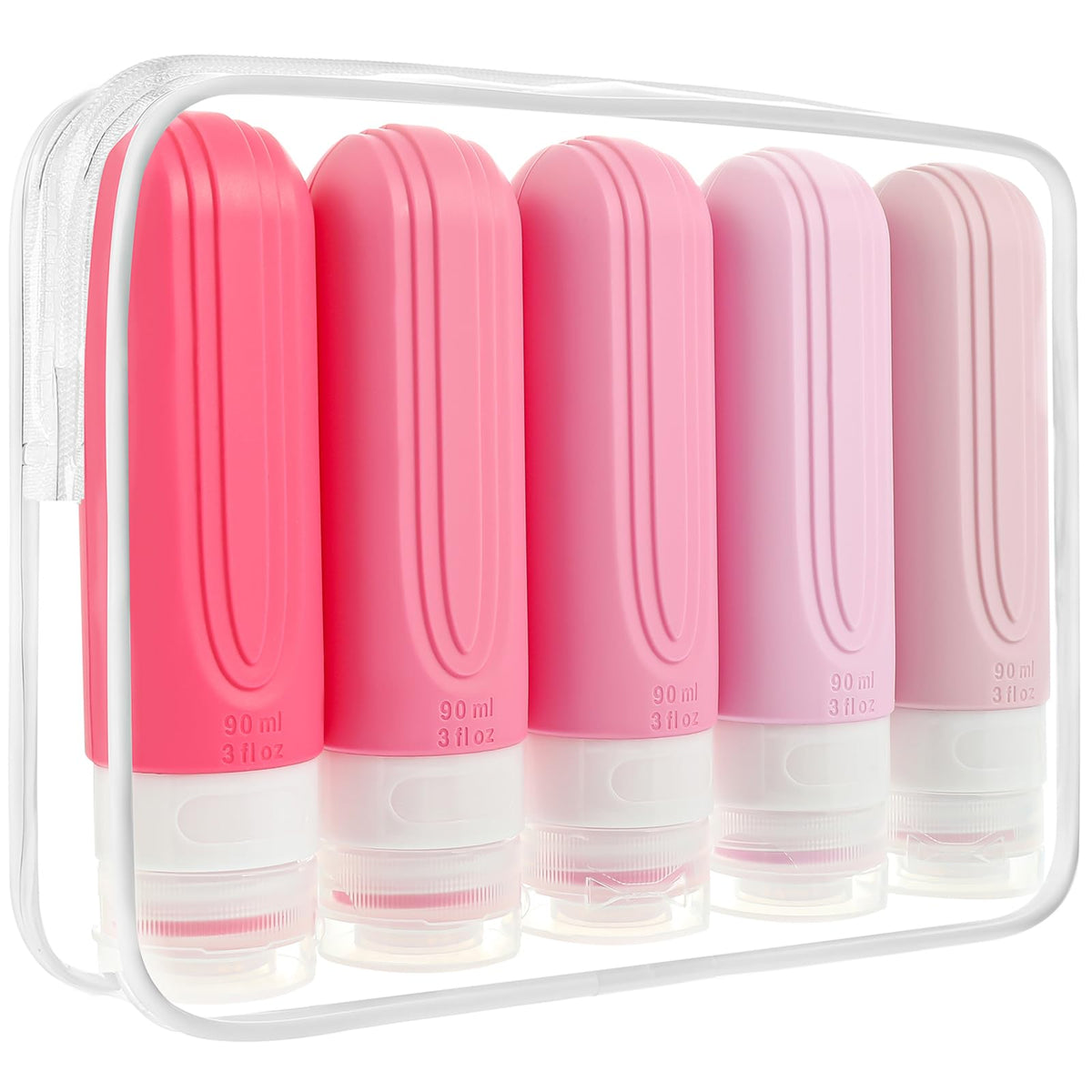 CHEODIN travel bottles 5 pack with toiletry bag