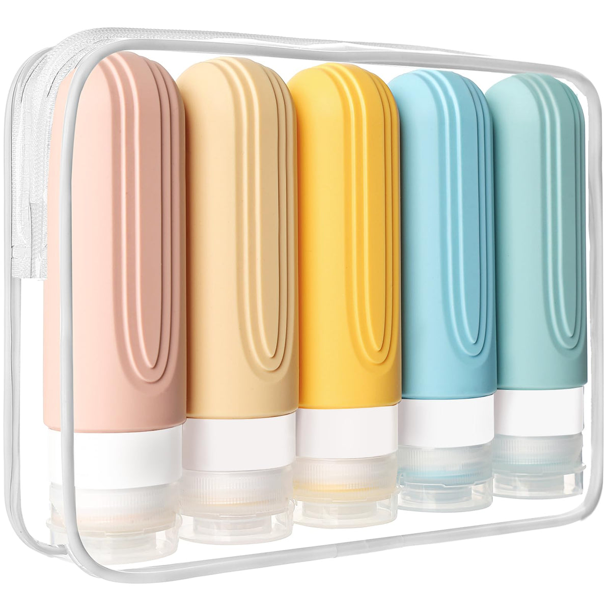 CHEODIN Travel Bottles 5 Pack with TSA-approved toiletry bag